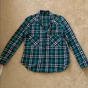 Studded shoulder Flannel